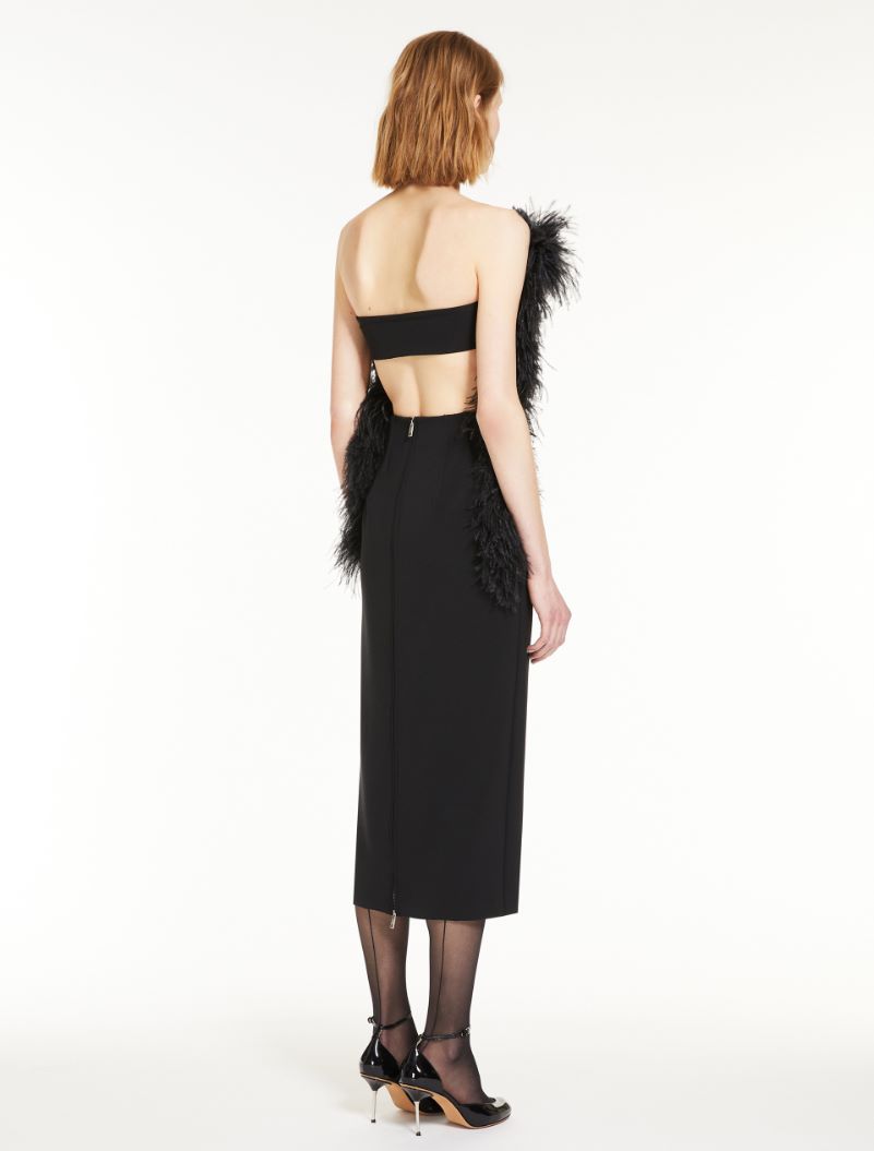 Dress with feathers - BLACK - Sportmax