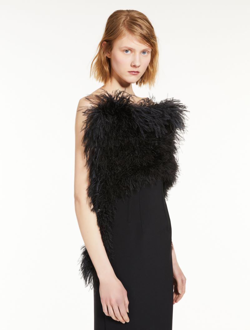 Dress with feathers - BLACK - Sportmax