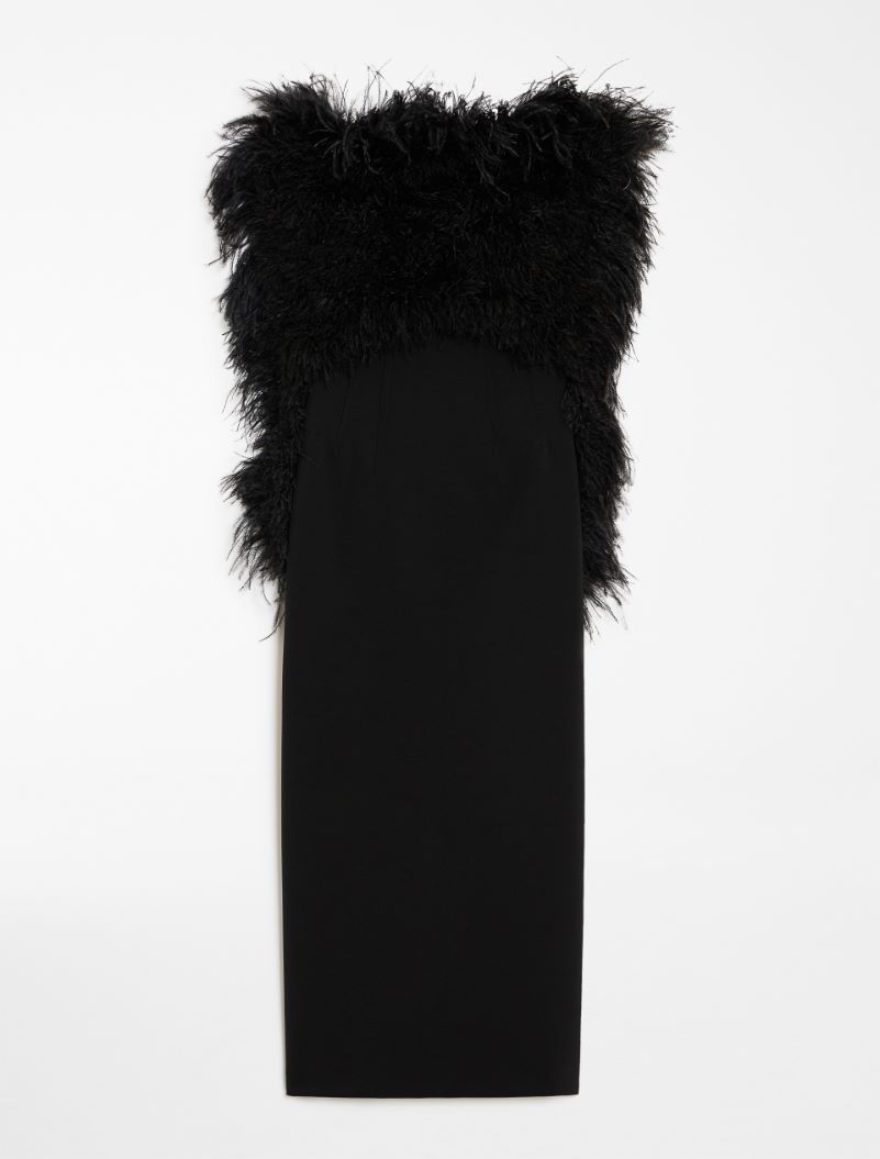 Dress with feathers - BLACK - Sportmax