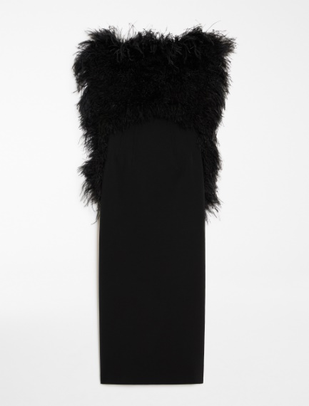 Dress with feathers - BLACK - Sportmax