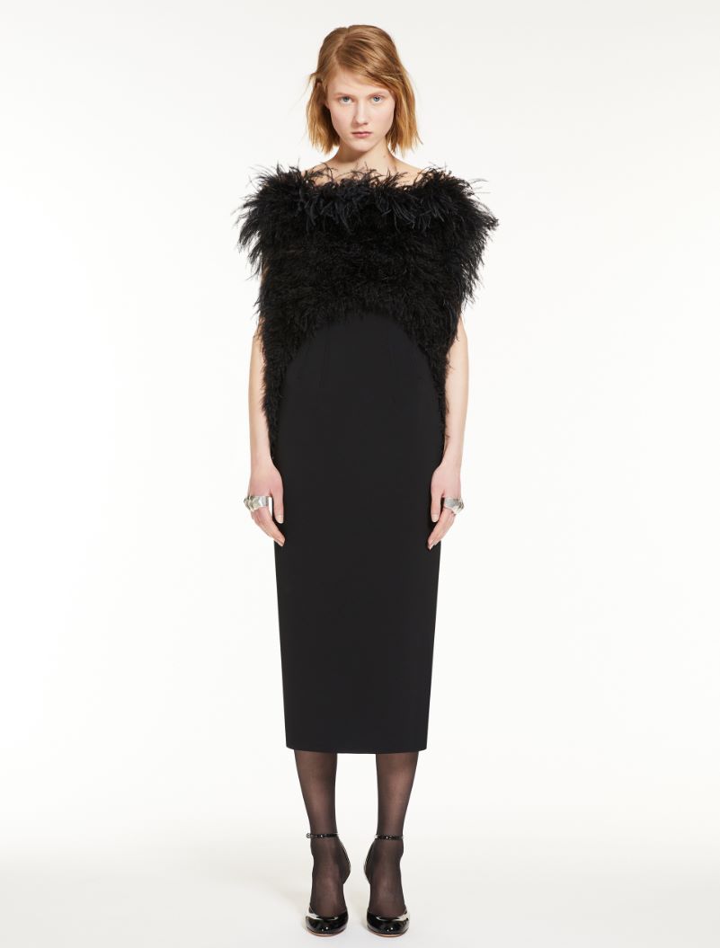 Dress with feathers - BLACK - Sportmax