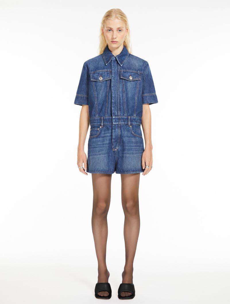 Denim mini playsuit - MIDNIGHTBLUE - Sportmax