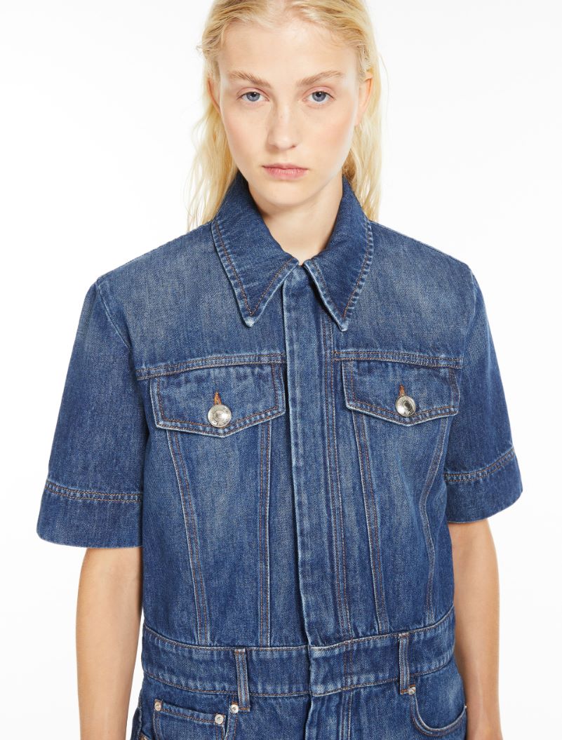 Denim mini playsuit - MIDNIGHTBLUE - Sportmax