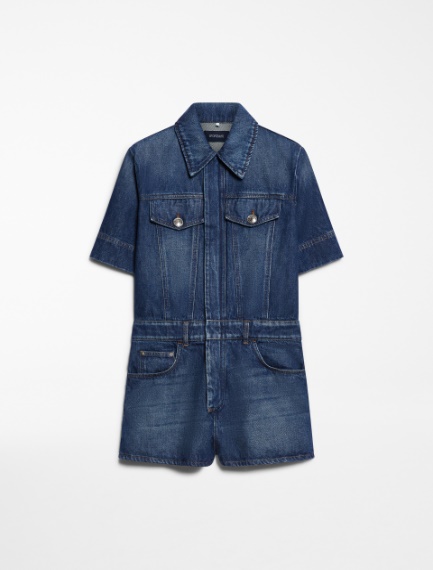 Denim mini playsuit - MIDNIGHTBLUE - Sportmax