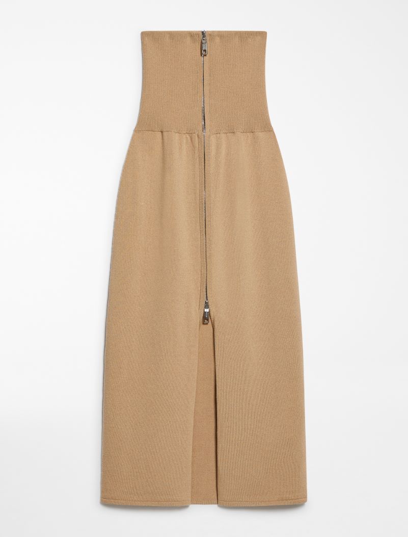 High-waisted knit skirt - CAMEL - Sportmax