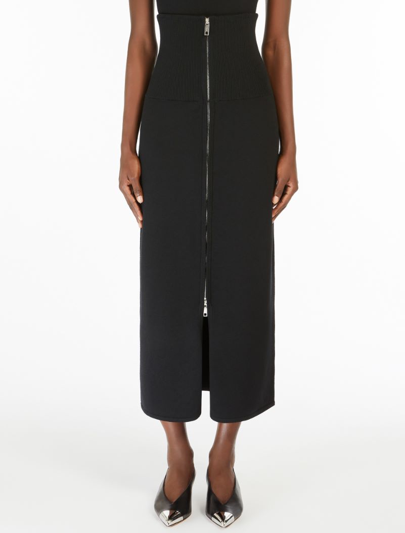 High-waisted knit skirt - BLACK - Sportmax