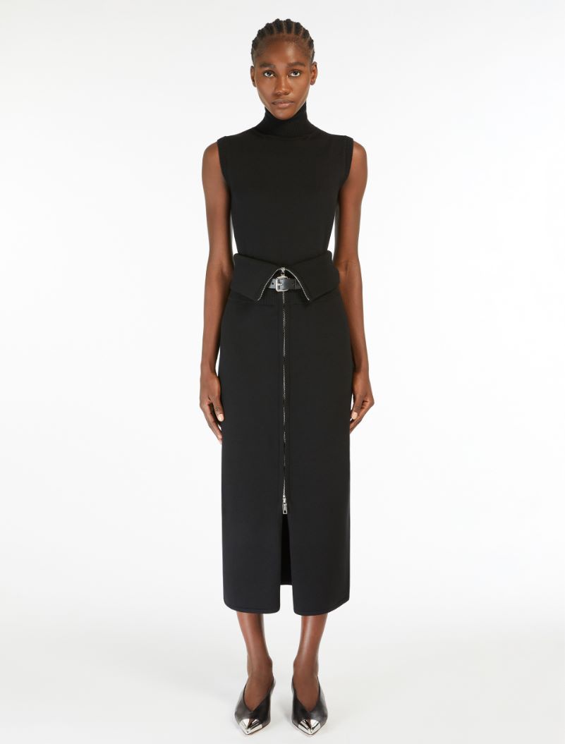 High-waisted knit skirt - BLACK - Sportmax