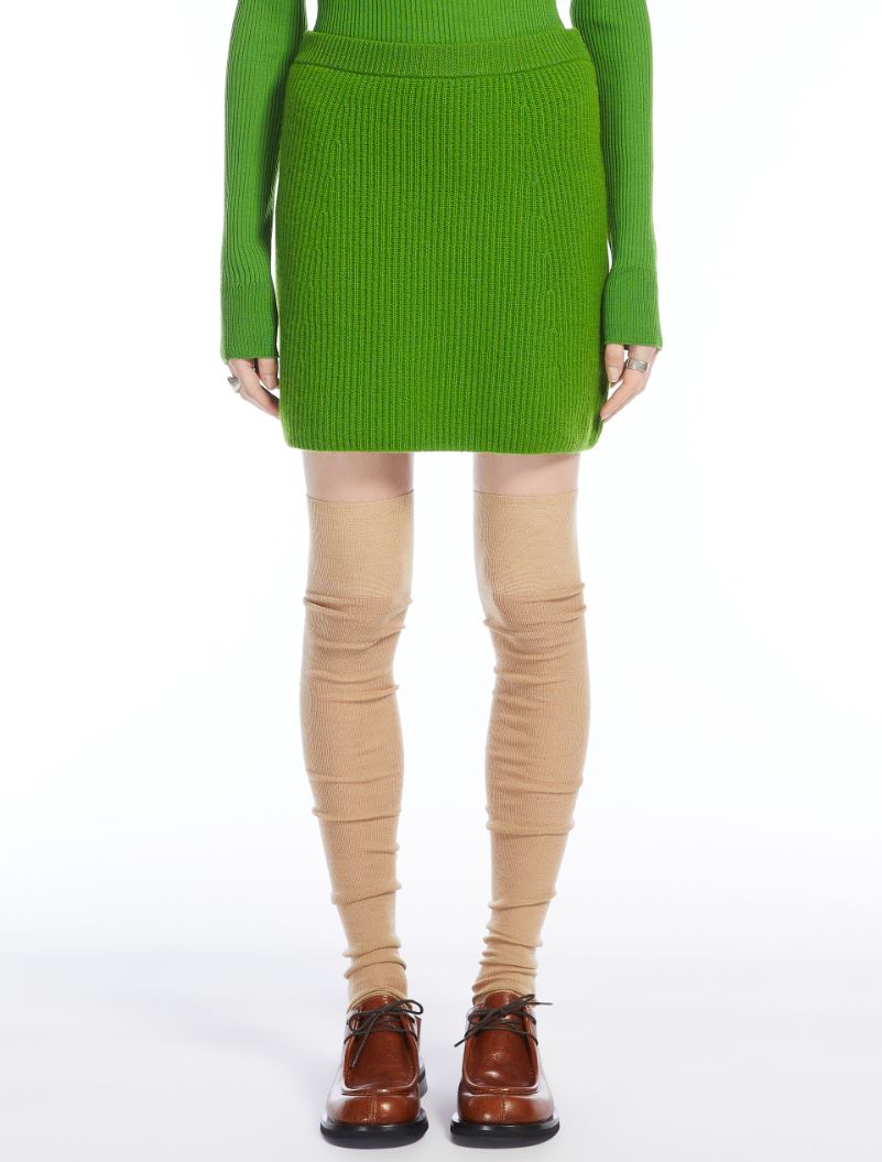 Rib-knit mini skirt - GREEN - Sportmax