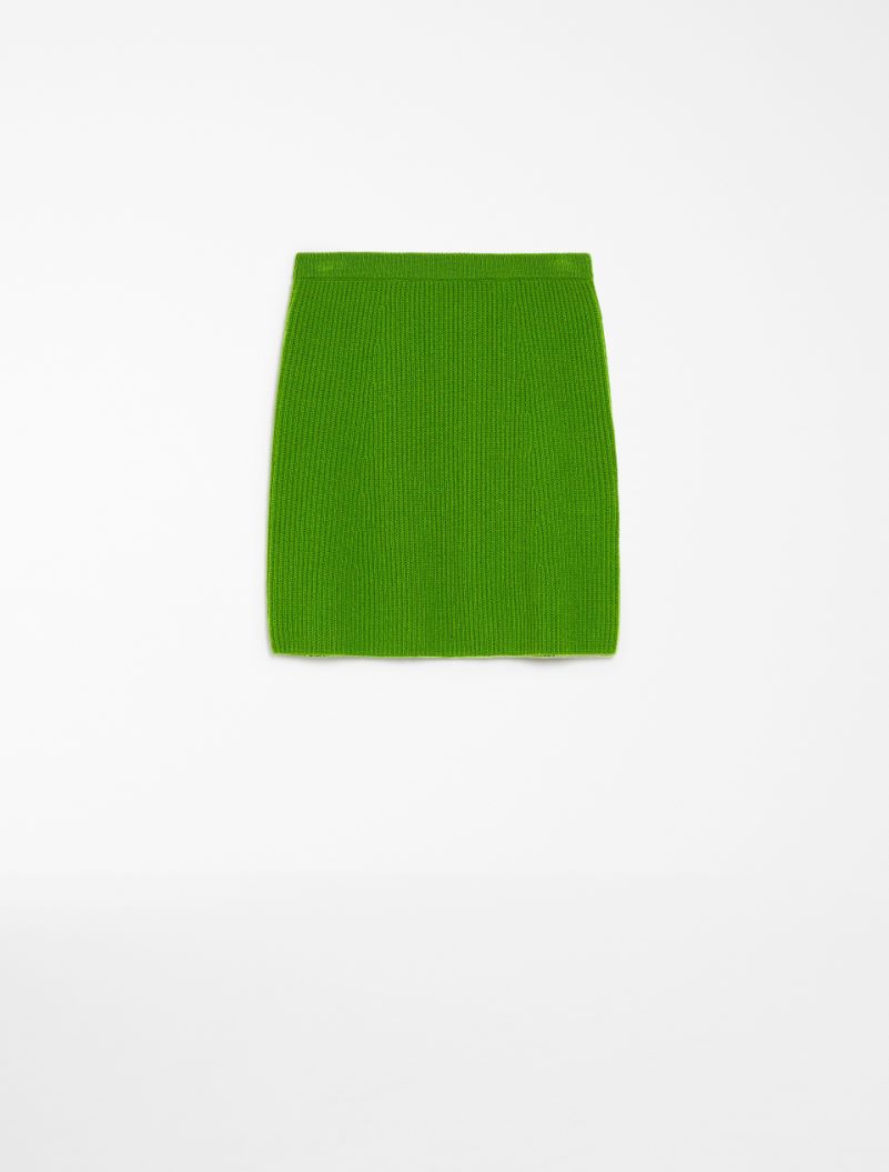 Rib-knit mini skirt - GREEN - Sportmax