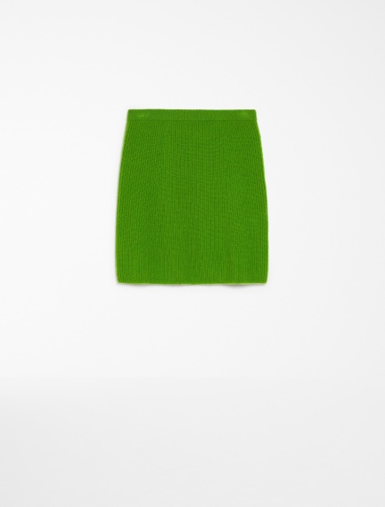 Rib-knit mini skirt - GREEN - Sportmax