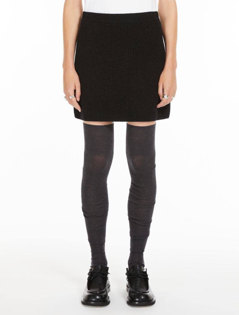 Rib-knit mini skirt - BLACK - Sportmax