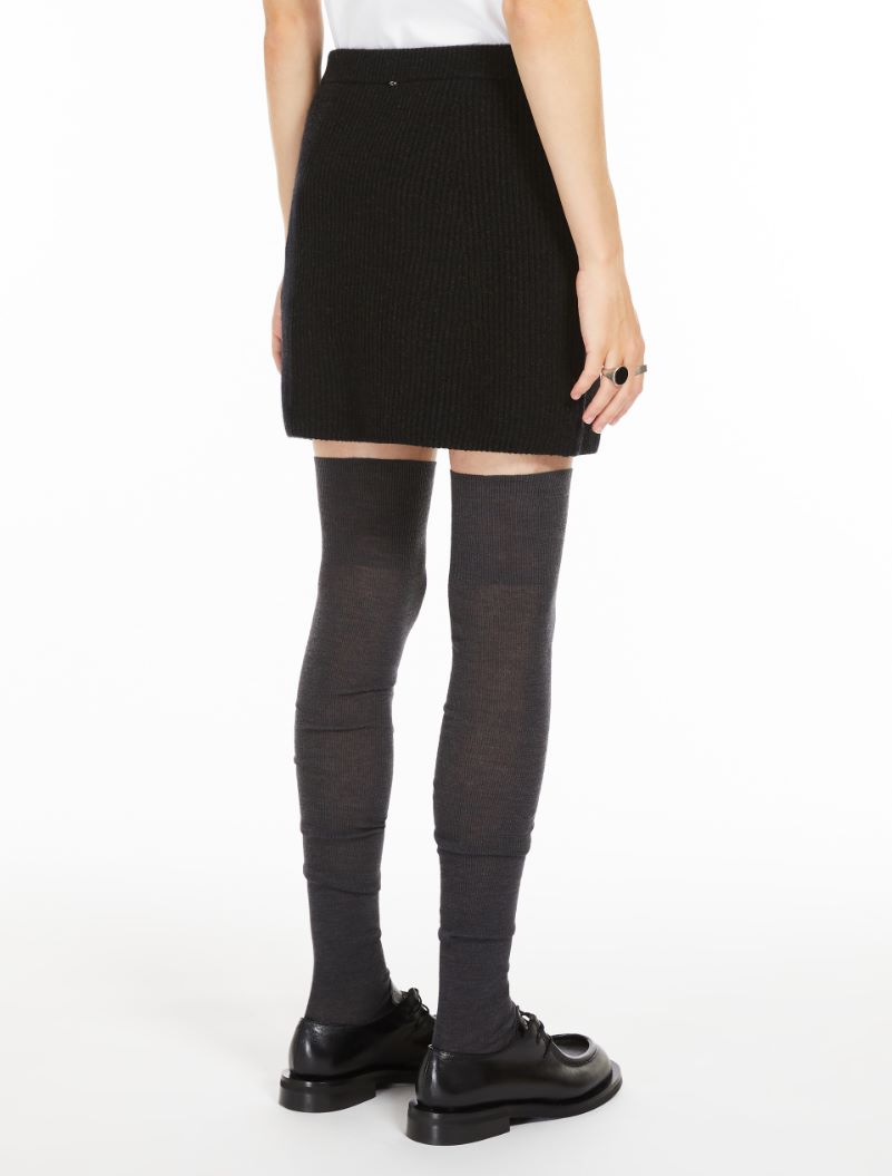 Rib-knit mini skirt - BLACK - Sportmax