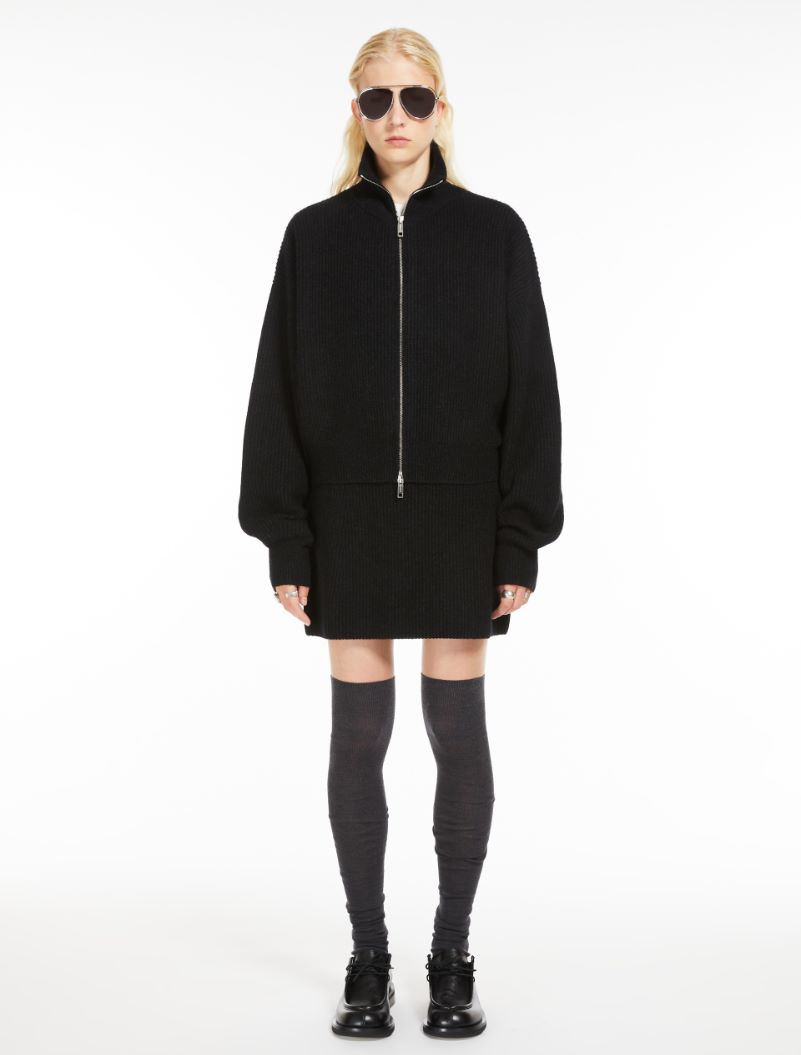 Rib-knit mini skirt - BLACK - Sportmax