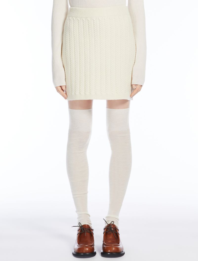 Soft knit mini skirt - IVORY - Sportmax