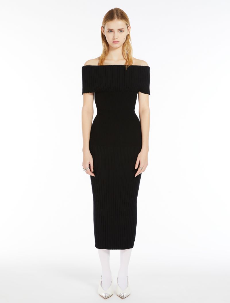 Off-the-shoulder knit dress - BLACK - Sportmax