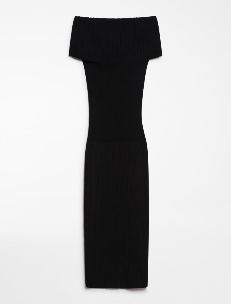 Off-the-shoulder knit dress - BLACK - Sportmax