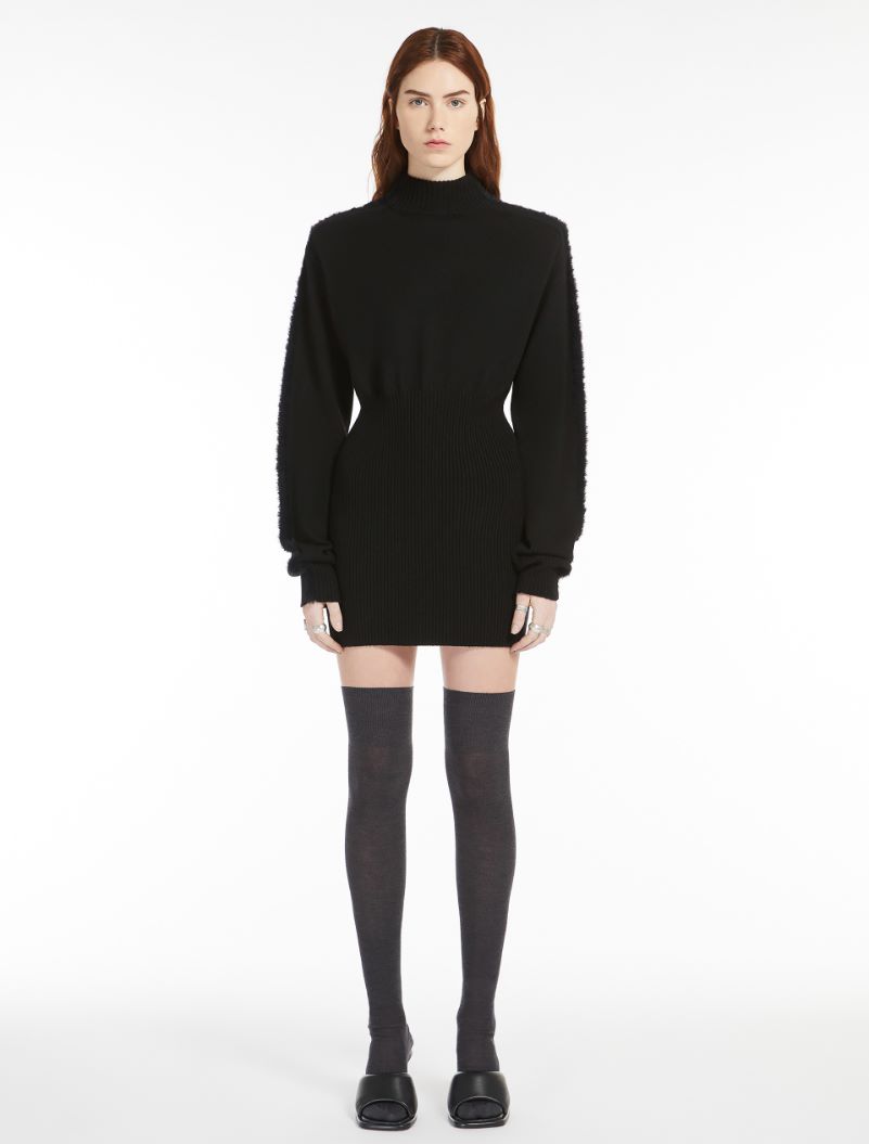 Inlay-detail knit dress - BLACK - Sportmax