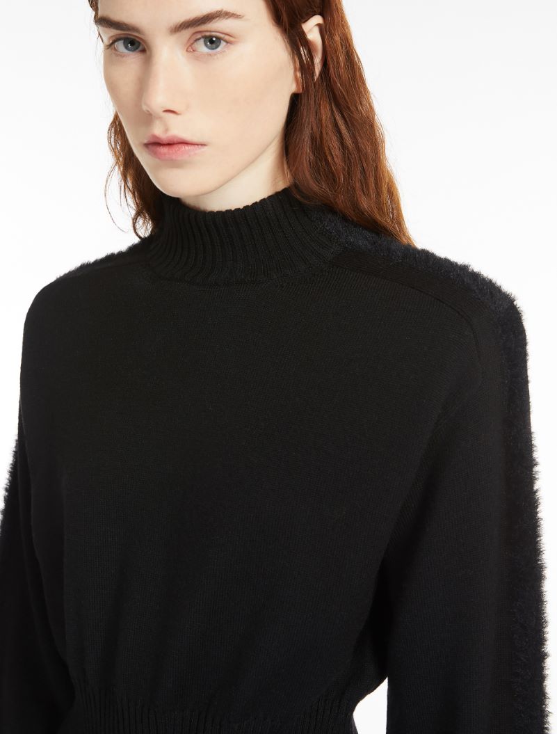 Inlay-detail knit dress - BLACK - Sportmax