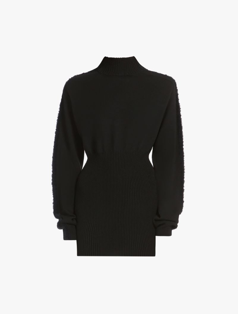 Inlay-detail knit dress - BLACK - Sportmax