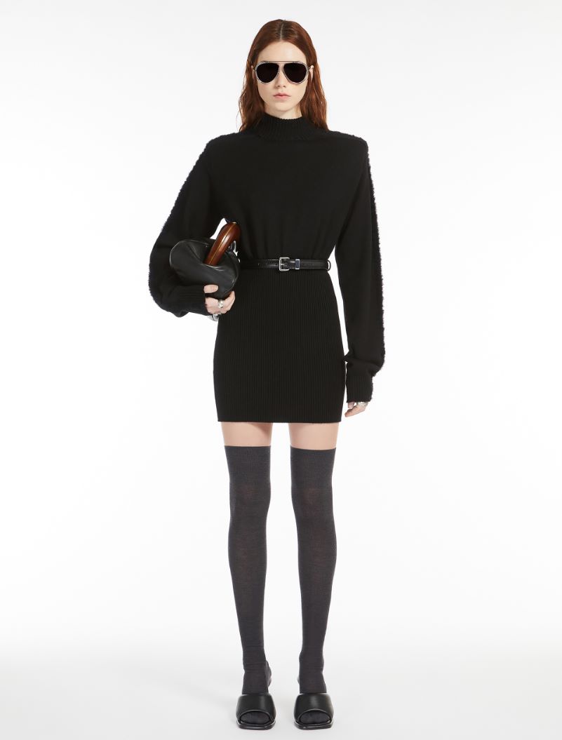 Inlay-detail knit dress - BLACK - Sportmax