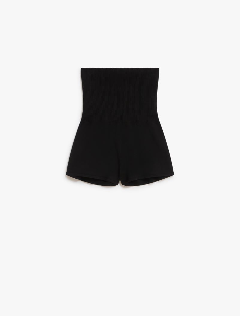 Stretch knit fabric shorts - BLACK - Sportmax