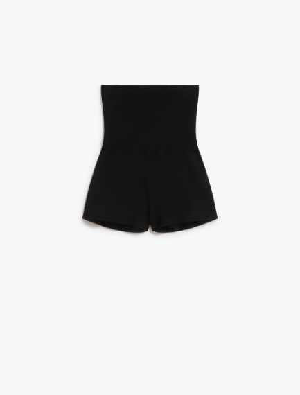 Stretch knit fabric shorts - BLACK - Sportmax