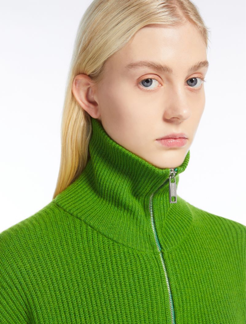 Cashmere-blend cardigan - GREEN - Sportmax