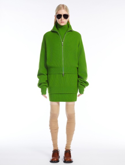 Wool and cashmere high-neck sweater - GREEN - Sportmax