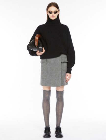 Maglia a collo alto in lana e cashmere - NERO - Sportmax