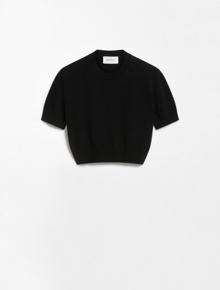 Stretch viscose-knit T-shirt - BLACK - Sportmax