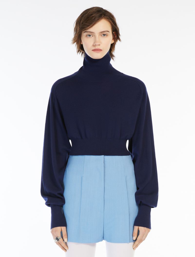 Cropped mock polo-neck sweater - INK - Sportmax