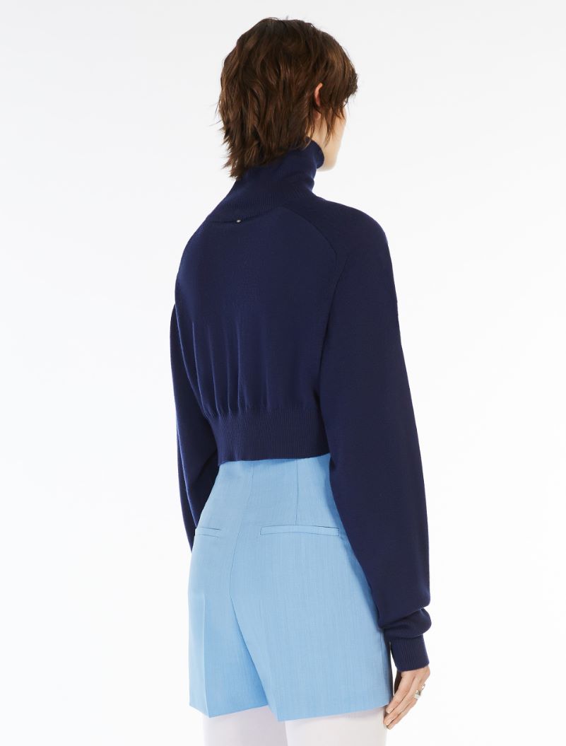 Cropped mock polo-neck sweater - INK - Sportmax