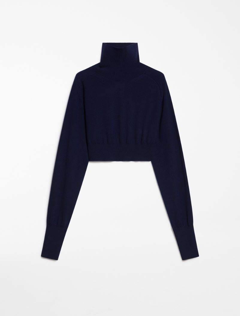 Cropped mock polo-neck sweater - INK - Sportmax