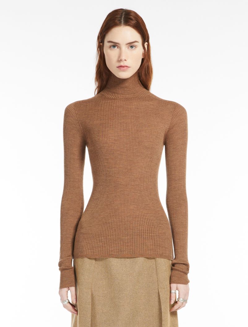 Pure wool mock polo-neck sweater - BISCUIT - Sportmax