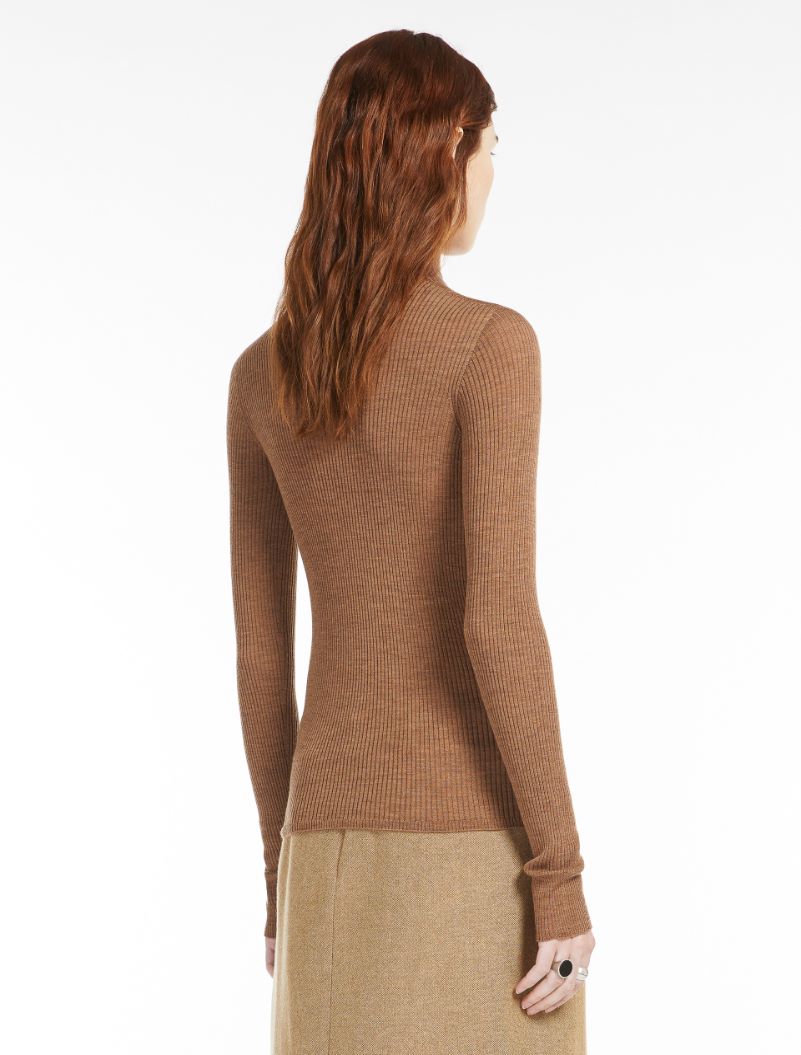 Pure wool mock polo-neck sweater - BISCUIT - Sportmax