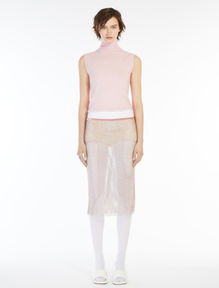 Sleeveless mock polo-neck sweater - PINK - Sportmax