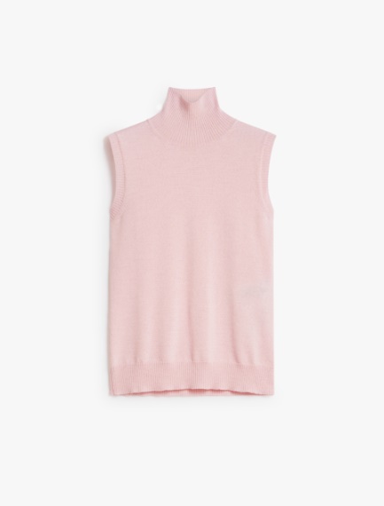 Sleeveless mock polo-neck sweater - PINK - Sportmax