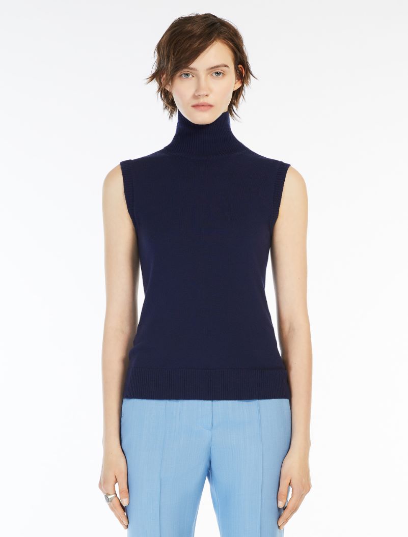 Sleeveless mock polo-neck sweater - INK - Sportmax