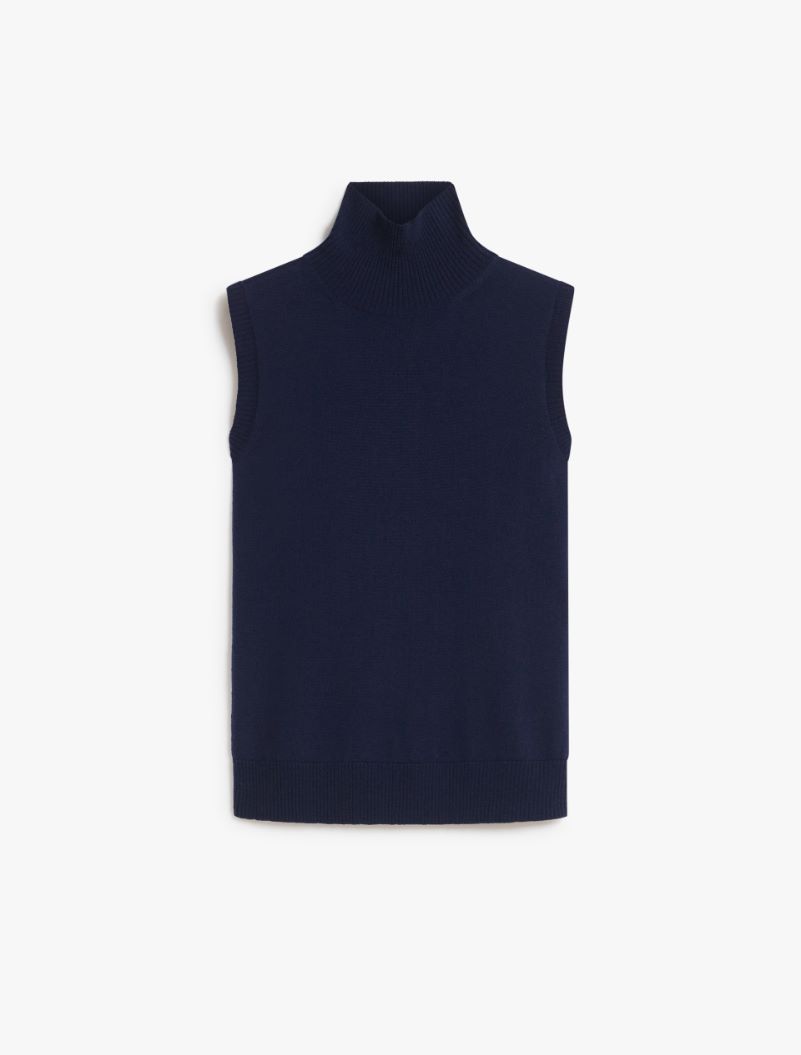 Sleeveless mock polo-neck sweater - INK - Sportmax