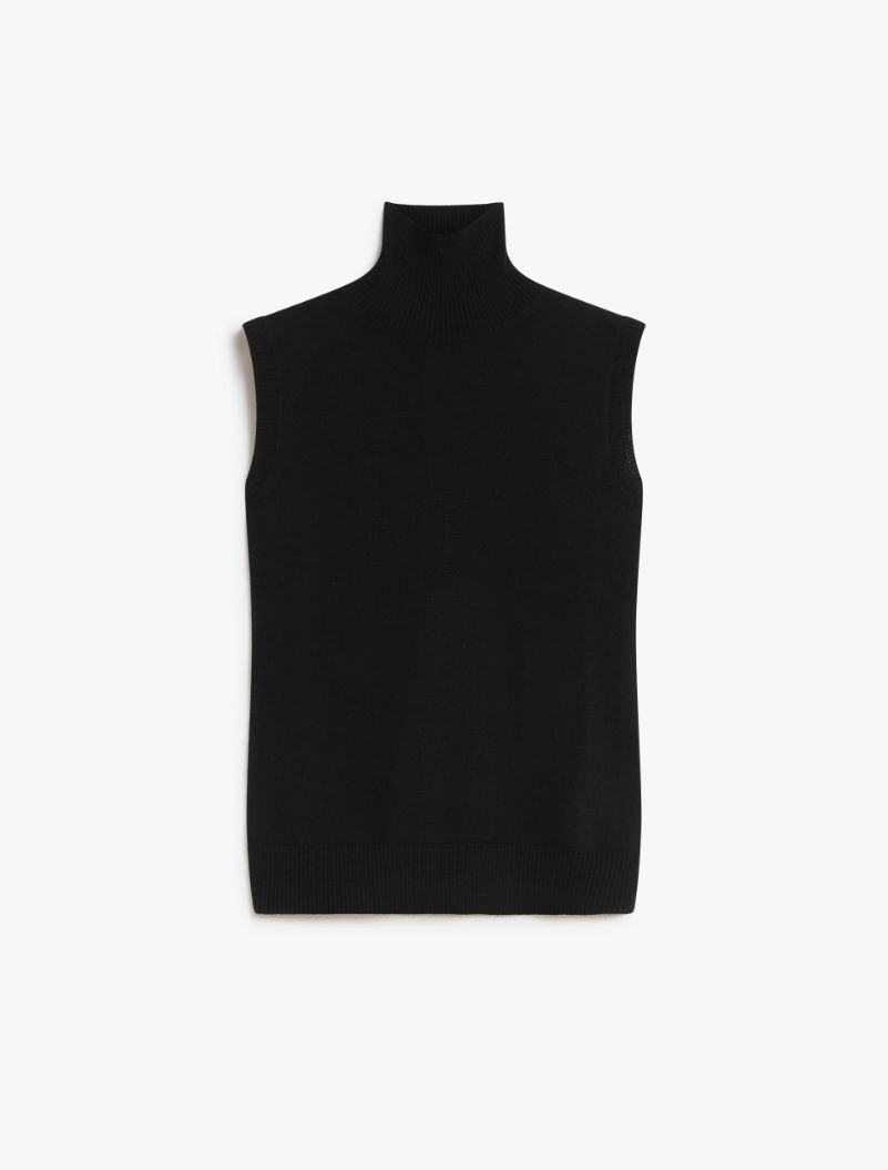 Sleeveless mock polo-neck sweater - BLACK - Sportmax