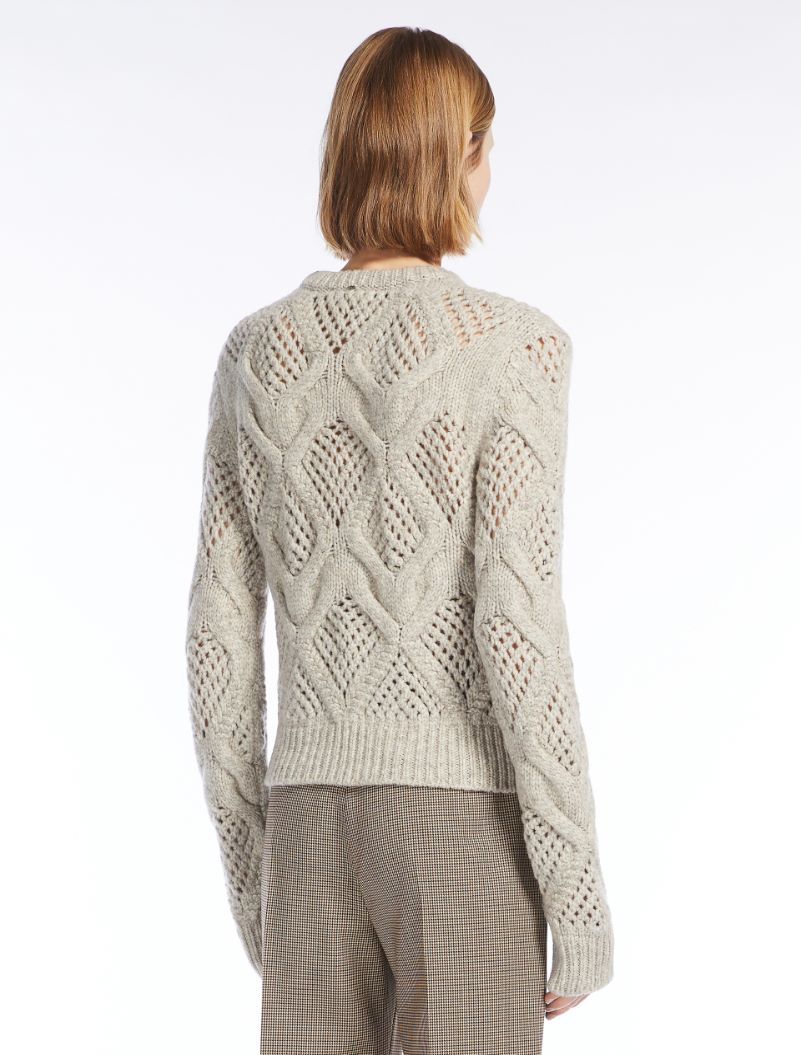 Diamond-knit crew-neck sweater - PEARL GREY - Sportmax