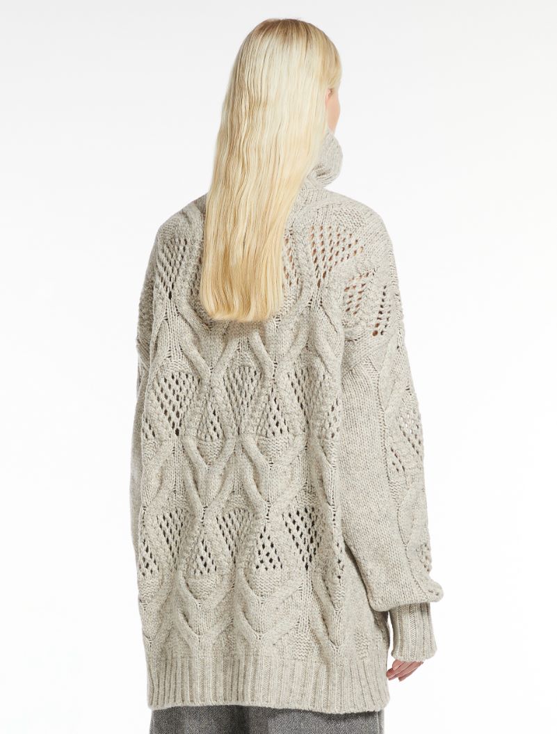 Diamond-knit maxi sweater - PEARL GREY - Sportmax