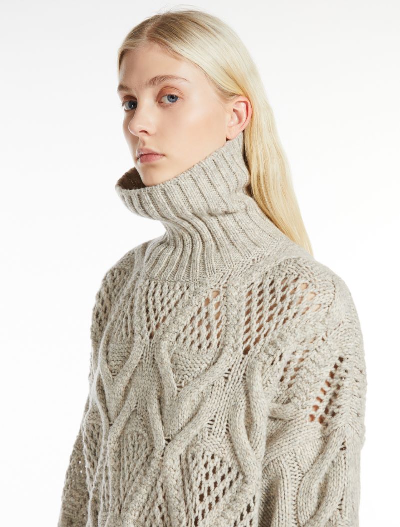 Diamond-knit maxi sweater - PEARL GREY - Sportmax