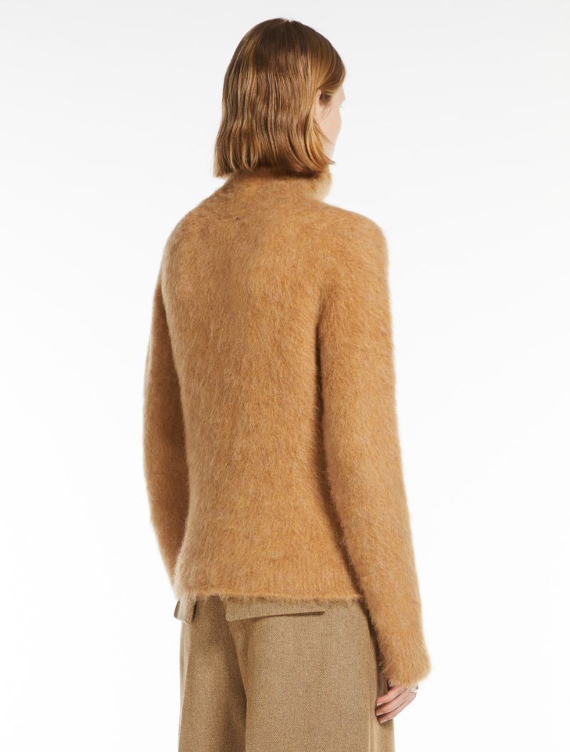 Seamless alpaca-blend mock polo-neck sweater - CAMEL - Sportmax