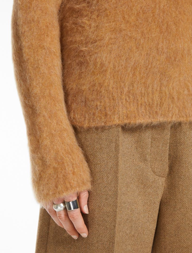 Seamless alpaca-blend mock polo-neck sweater - CAMEL - Sportmax