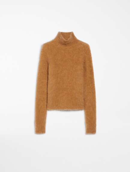 Seamless alpaca-blend mock polo-neck sweater - CAMEL - Sportmax