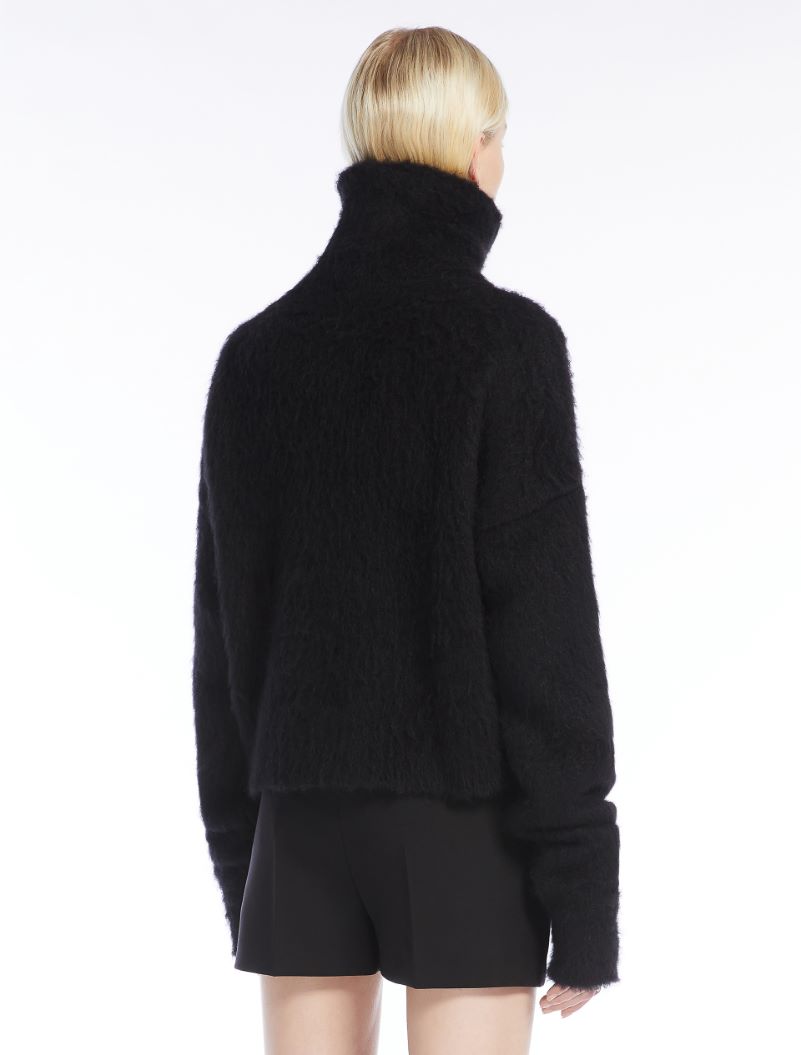 Alpaca-blend boxy sweater - BLACK - Sportmax