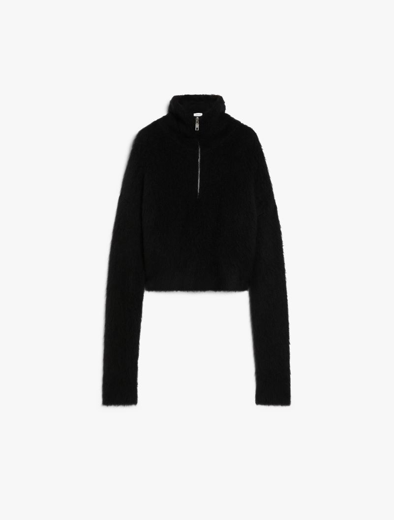 Alpaca-blend boxy sweater - BLACK - Sportmax