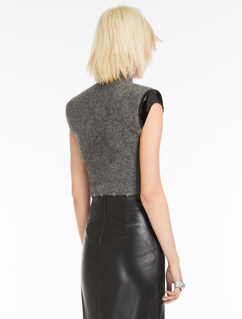 High-neck top with keyhole opening - MEDIUM GREY - Sportmax