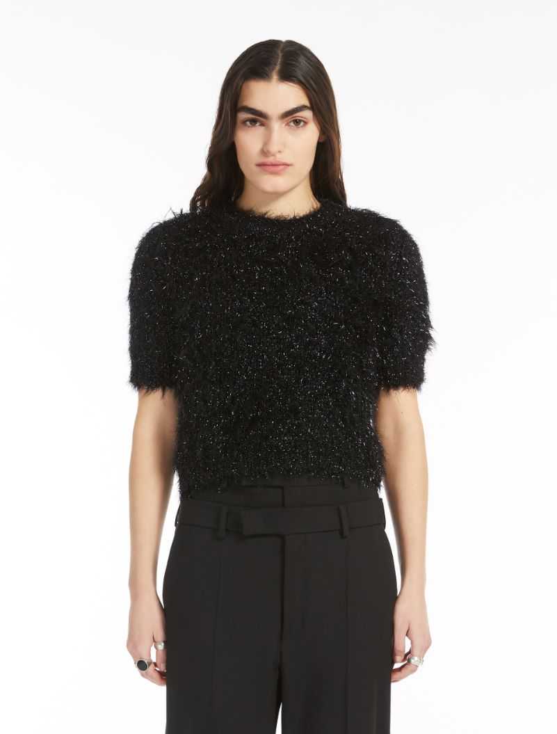 Cropped lurex sweater - BLACK - Sportmax